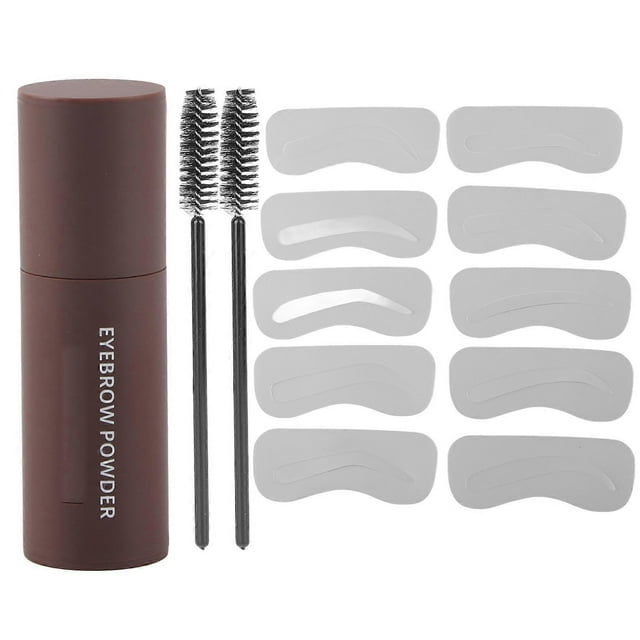 Kit de mise en forme des sourcils en une étape, ensemble de poudre à sourcils longue tenue et imperméable pour le maquillage, marron clair