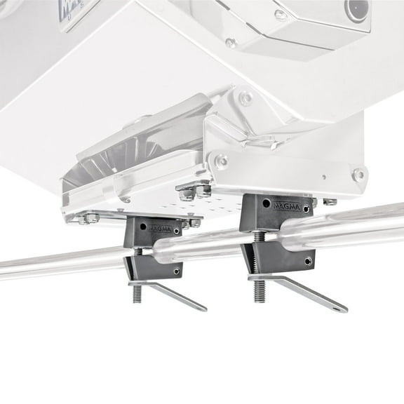 Magma T10-580 Dual Mount For Magma Rectangular Grill and Fillet Table Round Rail Mount | 7/8" to 1" Diameter | Stainless Steel Boat Grill Mounting Hardware