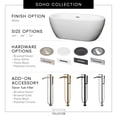 thumbnail image 7 of Soho 72 Inch Freestanding Bathtub in White with Shiny White Trim and Floor Mounted Faucet in Brushed Gold, 7 of 7