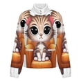 thumbnail image 5 of Jackets for Women Winter Coat Jackets Flannel Stand Collar Jacket(Cute Cat Chair Print,Size:S-4XL), 5 of 7