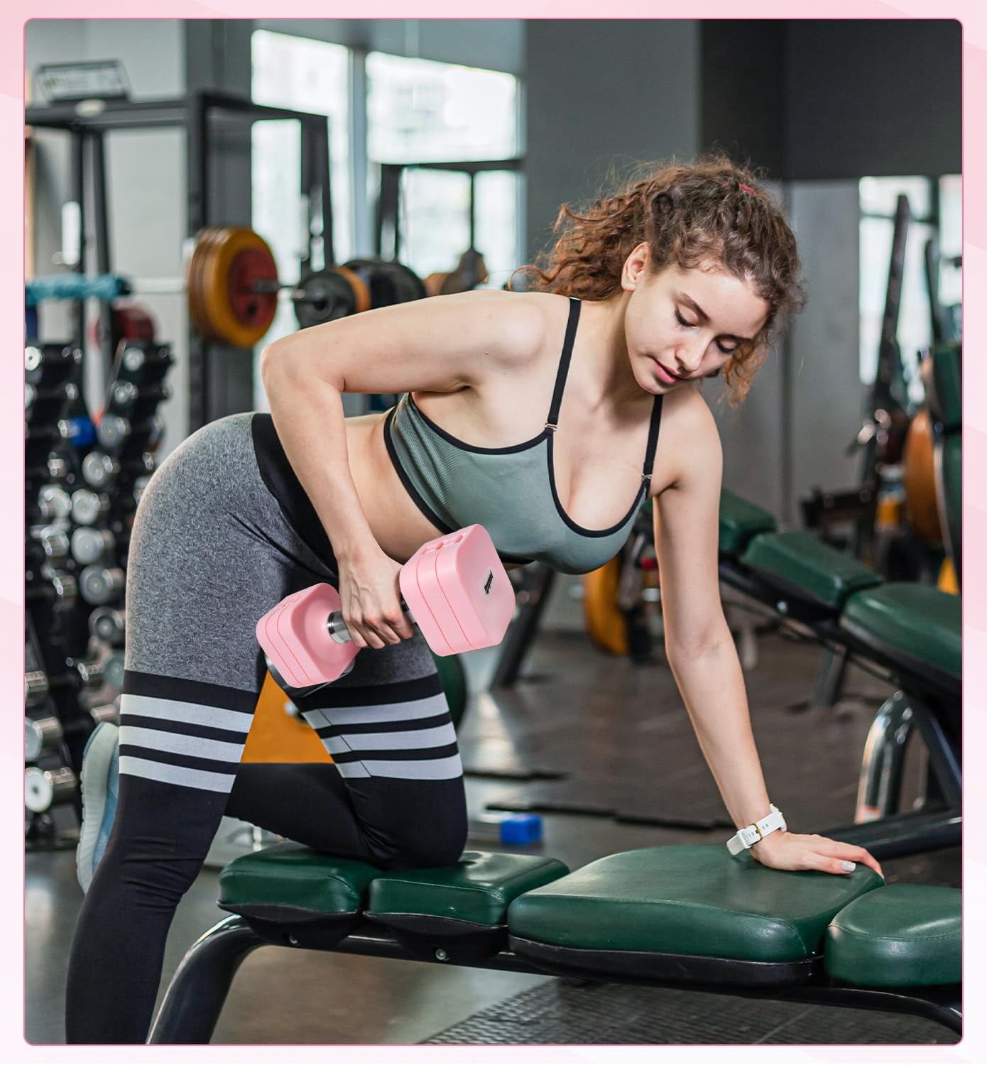 15lb 20lb 30lb 40lb 50lb Adjustable Dumbbell Set Free Weights Dumbbells For Women Men Hand Sets Adjust Weight Home Gym Exercise Workout Strength Equipments