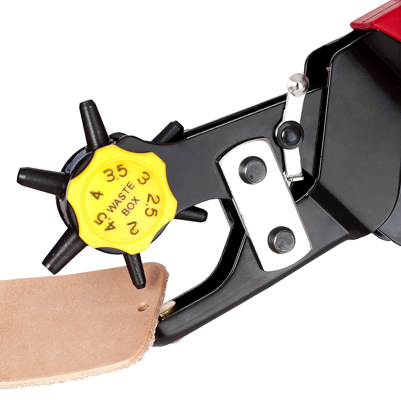 John Bead Revolving Deluxe Leather Hole Punch for Belt (2-4.5mm Hole Diameter)