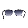 thumbnail image 4 of Womens Minimal Simple Horn Rim Marble Pattern Plastic Sunglasses White Pink Tortoise Smoke, 4 of 4