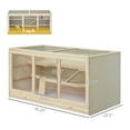thumbnail image 3 of Pet Playpen PawHut Extra Large Wooden Hamster Cage, Gerbil Cage, and Other Small Animal Habitat, Hamster Habitat with Opening Roof, Hut, Ramps, Natural,Guinea Pig Cage, 3 of 8