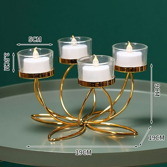 Bedroom Home Ornaments Decor Retro Style Holder Table Decoration Candlestick Holder Candlelight Dinner Props Candle Stand 4 HEADS