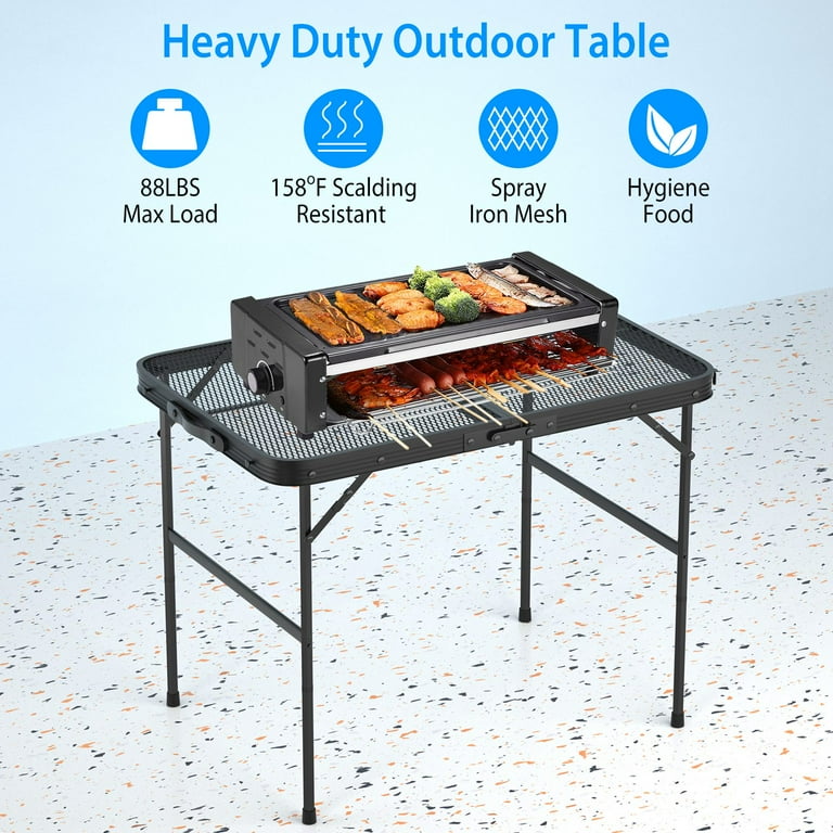 iMounTEK Foldable Camping Grill Table, Portable and Adjustable