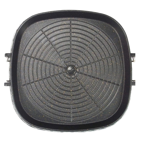 Sartén cuadrada de estilo coreano con superficie recubierta de Maifan, placa de estufa de barbacoa antiadherente sin humo para barbacoa de interior y exterior