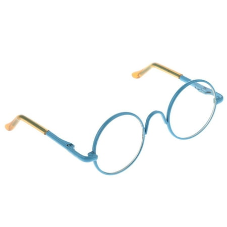 Image of /6 Hippy Round Full Rim Eyewear Spectacles for 12 Dolls Clothing ACCS Blue