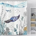 thumbnail image 2 of Sea Turtle Shower Curtain, Nautical Coastal Sea Turtle Ocean Underwater Marine Life Sea Animal Weighted Bottom Bathroom Curtain Waterproof Fabric Machine Washable with Hooks, 84''''Lx72''''W, 2 of 6