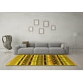 thumbnail image 3 of Ahgly Company Machine Washable Indoor Rectangle Solid Yellow Modern Area Rugs, 2' x 5', 3 of 4