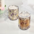 thumbnail image 2 of Yayeee 4 Pack Qtip Holder Bathroom Cotton Swab Canister with Lid Clear Dispenser Set, Purple Floral Rabbit, 2 of 6