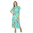 thumbnail image 2 of Bohemian Phagun Cotton Caftan Dress Butterfly Printed Kaftan Maxi Nightwear, 2 of 3