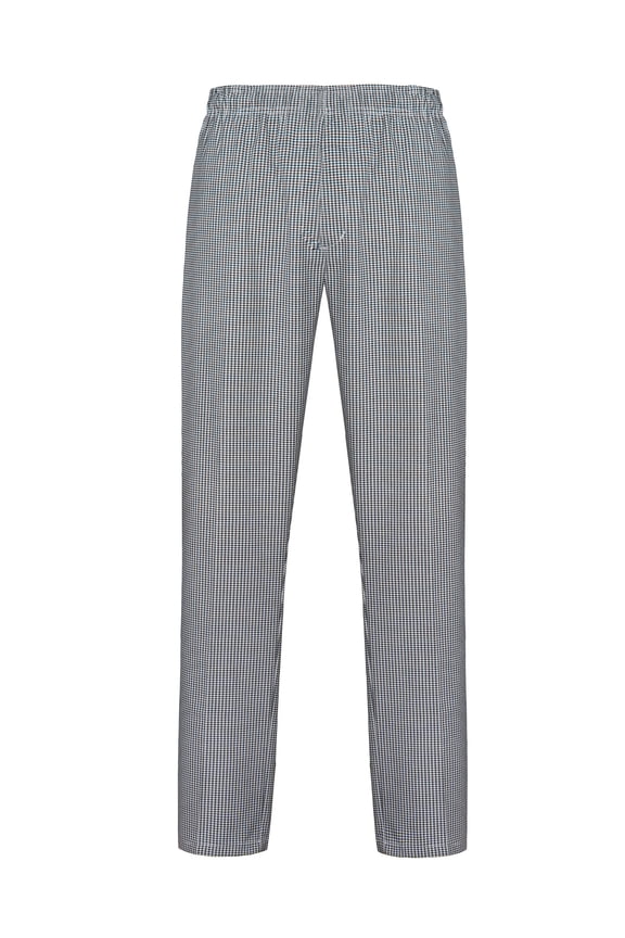 65/35 Poly/Cotton Mens Chef Pants, Black & White Hounds Tooth Pattern