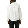 thumbnail image 3 of INSPIRE CHIC Women's Work Shirt Long Sleeve Embroidery Collar Button Down Shirt XS White, 3 of 5