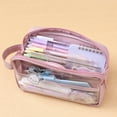 thumbnail image 4 of Pencil Pouch Pen Case Stationery Bag with Clear Insert for Teens College Students (Mint Green), 4 of 8