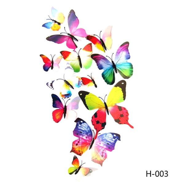 Sywqhk 12PCS 3D PVC Imán Mariposas DIY Etiqueta de la pared Decoración para el hogar Sywqhk Para estrenar