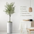 thumbnail image 3 of Artificial Tree in White Marble Effect Planter, Fake Olive Silk Tree for Indoor and Outdoor Home Decoration - 68" Overall Tall (Plant Pot Plus Tree), 3 of 6