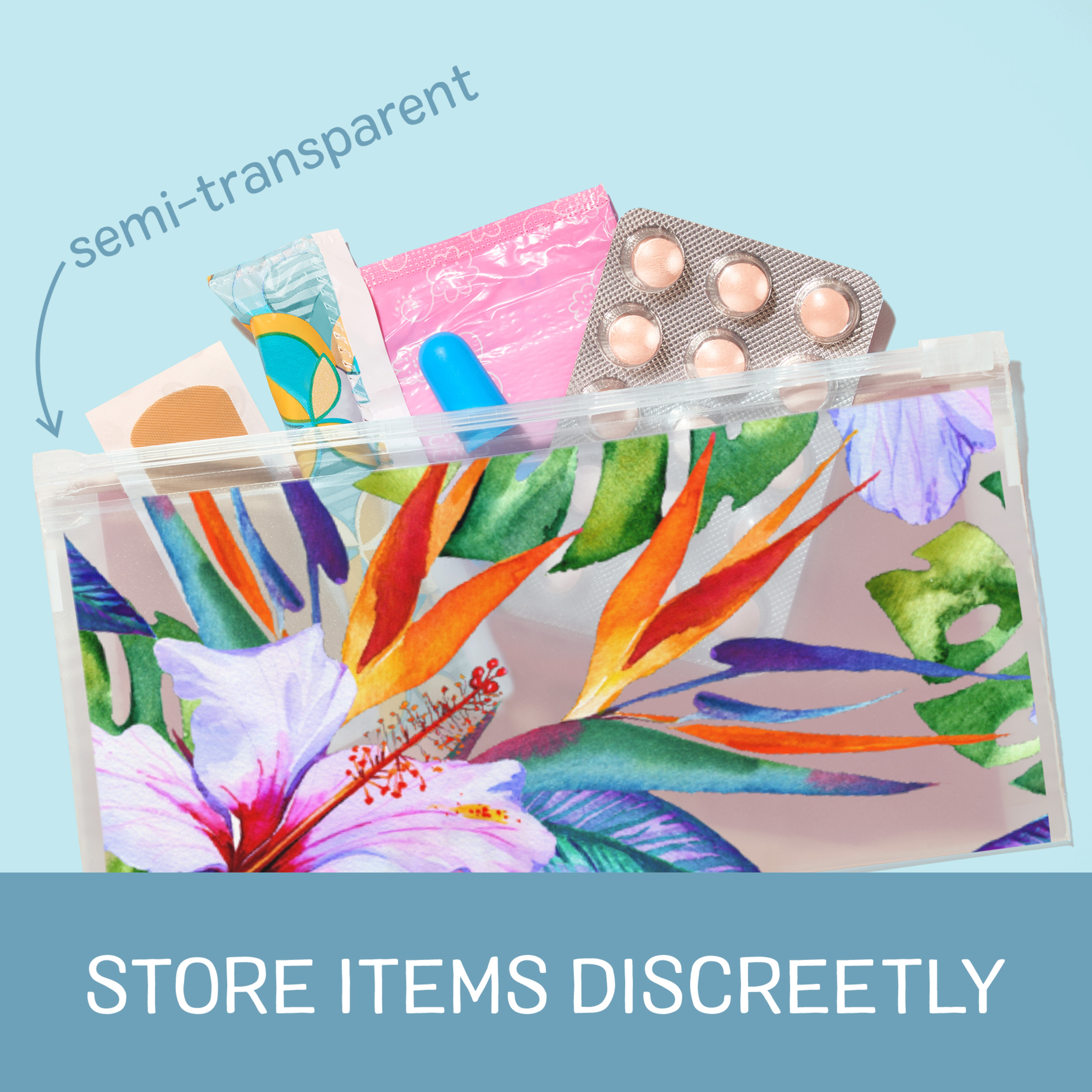 Ziploc 15-teiliges Sortiment – Wiederverwendbare Reißverschlussbeutel, Mehrfarbig, Für Make-up & Accessoires