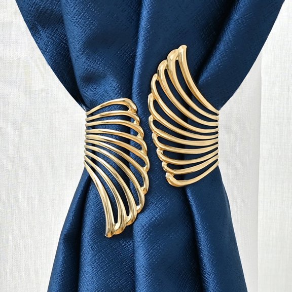 Curtains Accessories Minimalistic Light Luxury Curtain Clip Strap Free Punching Metal Light Surface Wings Pattern Buckle Gold Curtain Home Decoration