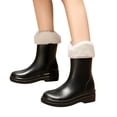 thumbnail image 3 of EHQJNJ Rain Boots Womens Mid Calf Punk Style Snow Boots Women Non Detachable with Cotton Inside Rain Boots Outdoor Rubber Water Shoes Rain Boots for Women Wide Calf Womens Rain Boots Tall Pink, 3 of 5
