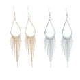 thumbnail image 4 of Sonducket 1 par de pendientes colgantes, borlas de cadena larga, accesorios de joyería en forma de gota de agua, gota de oreja de aleación clásica para Ropa, zapatos y accesorios Miscelánea plata Sonducket AP009642-02, 4 of 6