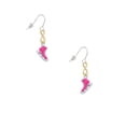 thumbnail image 2 of Delight Jewelry Silvertone 3-D Hot Pink Ice Skate Gold Tone Infinity French Earrings, 2 of 4