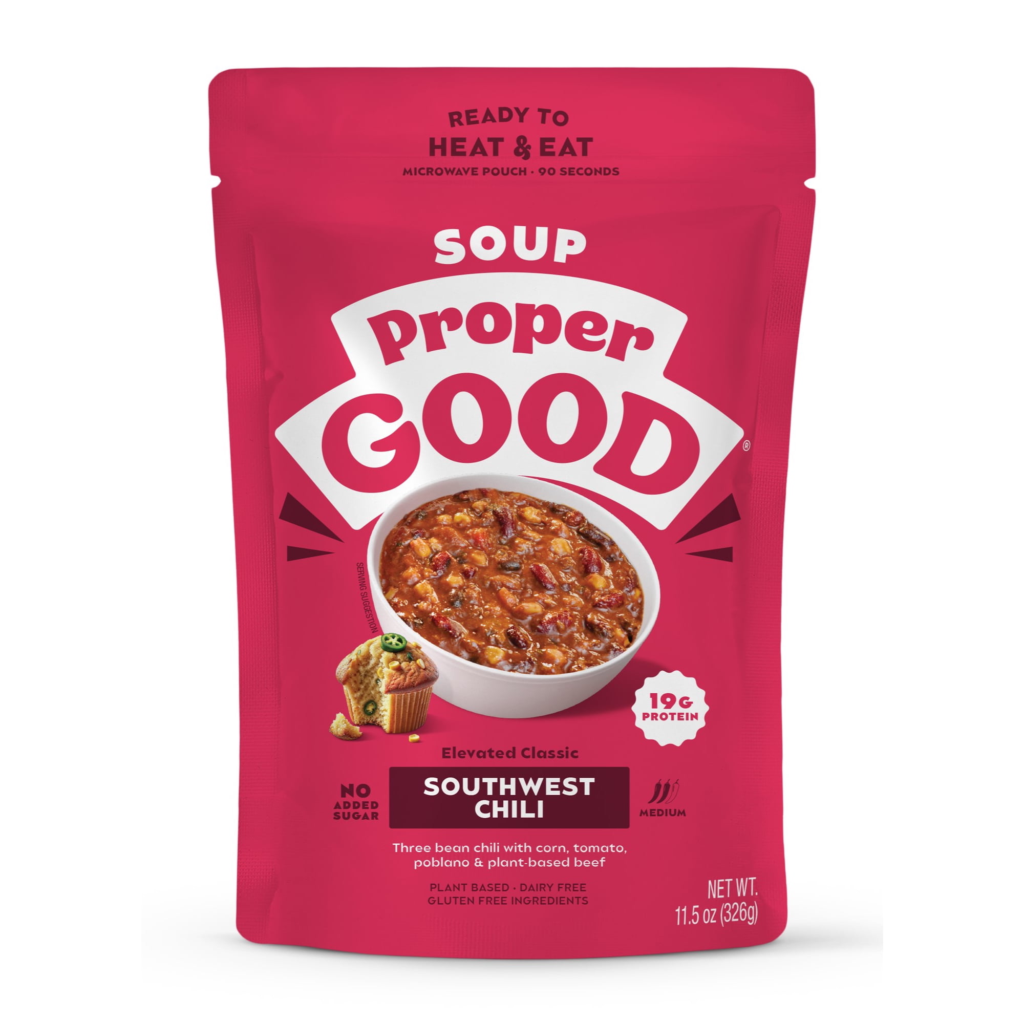 Proper Good Ready to Serve Southwest Chili, Ready in 90 Seconds, Shelf Stable Meal, 12 oz