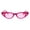 All Pink, variant on Womens Heart Side Lens Round Oval Cat Eye Plastic Sunglasses All Pink