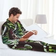 thumbnail image 6 of Daiia Big Bass Fish for Men's Long-Sleeved Pajama Set – Soft & Comfortable Sleepwear Button-Up Pajamas Cozy Lounge Wear-Medium, 6 of 7