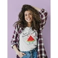 thumbnail image 2 of Buon Ferragosto Juicy Watermelon T-Shirt Women -Image by Shutterstock, Female x-Large, 2 of 4