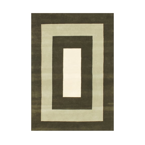 Alliyah Rugs Alliyah White/ Green New Zealand Wool Area Rug