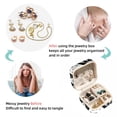 thumbnail image 4 of Black White Easter Travel Portable Square Jewelry Box Organizer for Girls and Women with Ring Earring Necklace Bracelet Storage Display Case Holder, 4 of 6