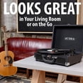 thumbnail image 3 of Tocadiscos Portátil Victrola Turquesa con Bluetooth y Soporte a Juego, 3 of 7