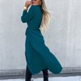 thumbnail image 4 of Robe Maxi Décontractée pour Femme à Manches Longues, Robe Élégante à Volants, Col en V, Tenue de Vacances, 4 of 9