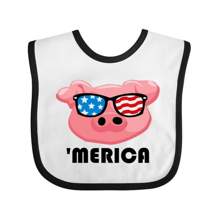 

Inktastic Merica Pig Boys or Girls Baby Bib