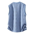 thumbnail image 4 of Lopecy-Sta Men Tank Tops Henley Notch Neck Diamond Cable Hollow Knit Sleeveless Summer Breathable Casual Shirts, 4 of 7