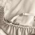 thumbnail image 6 of JINMGG Shorts for Women Clearance $5 Women V-Neck Eyelash Silk Lace Stain Camisole Pajamas Bowknot Shorts Set Beige S, 6 of 9