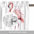 thumbnail image 6 of Pink Flamingo Kitchen Curtain Valances for Windows Farmhouse Short Curtains, Summer Animal Gradient Watercolor Rod Pocket Valance Curtain for Bedroom Cafe Living Room, 6 of 8