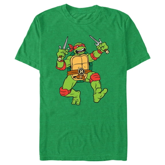 Men's Teenage Mutant Ninja Turtles Raphael Action Pose  Graphic Tee Kelly Heather Medium