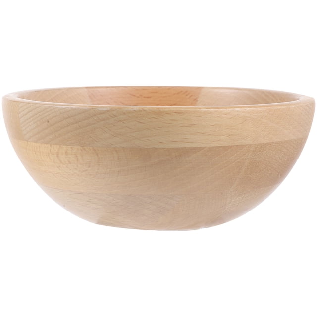 EeaseCA Bamboo Bowl Simple Durable Adult Children Food Salad Storage Tableware Bowl for Home (Small Size)