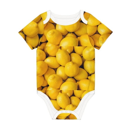 

Coaee Ripe Yellow Lemon for Soft Cotton Baby Short-Sleeve Bodysuit Baby Girls Boys Bodysuit Romper