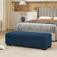 thumbnail image 2 of 50" Ottoman Bench in Textured Fabric, Rectangular Design with Hinged Lid for Seating, Footrest, and Hidden Storage, Perfect for Living Room, Bedroom, or Entryway, 2 of 18