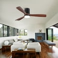 thumbnail image 3 of Wellspeed 52 in. Indoor Flush Mount Integrated LED Ceiling Fan with 3 Solid Wood Blades, 3 of 16