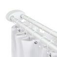 thumbnail image 3 of Utopia Alley Rustproof Wall Mounted Aluminum Double L Shaped Shower Curtain Rod 72" L x 31.7" W, with 24 Shower Hooks included & Ceiling Support , Wall Mounted, White, 3 of 11