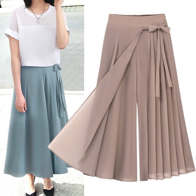 WILLBEST Pantalones Casuales para Mujer - Pantalones Plisados de Gasa con Cintura Elástica - Pantalones Casuales Cómodos de Talla Grande para Un Estilo Informal y Versátil Grande