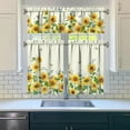 thumbnail image 3 of Sunflower Kitchen Valance Three Piece Set, Floral Rustic Farmhouse Decor for Home Interior Decor, Spring Summer Kitchen Curtains and Valance Set Short Curtain Sink Window Decor 36 Inch, 3 of 6
