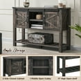 thumbnail image 6 of OKD Farmhouse 46'' Large Farmhouse Entryway Table with Sliding Barn Doors, Console Table Sofa Side Table with Storage and Adjustable Shelf, Dark Rustic Oak, 6 of 10