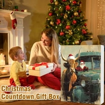 Christmas Advent Calendar 2025, Highland Cow Santa Design, 24 Days Countdown Christmas Vacation Advent Calendar, Christmas Tree Cartoon Cow Decorative Ornament, Collectible Set