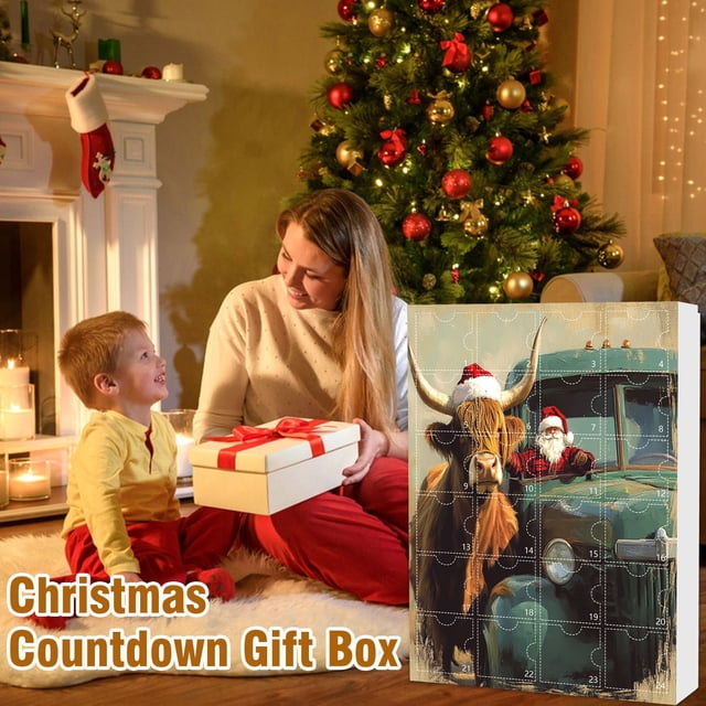 2025 Decorative Advent Calendar Set with Funny Cow Collectible Commemorative Countdown Display