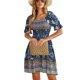 thumbnail image 1 of Vestido estampado fruncido de manga corta, ajuste informal, vestido de mujer transpirable y elegante a la moda para el verano, 1 of 7